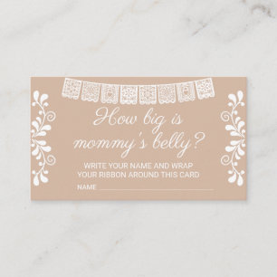 How Big Is Mummy's Belly Baby Shower Game Enclosure Card