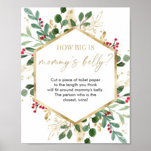 How big is mummy's belly baby shower game poster