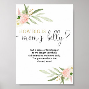 How big is mummy's belly baby shower game poster