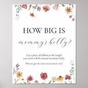 How Big is Mummy's Belly Baby Shower Game Sign
