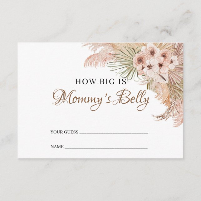 How big is mummy's belly card dried palm leaves (Front)