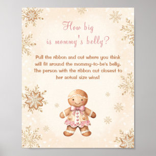 How Big Is Mummy's Belly Christmas Baby Shower Poster