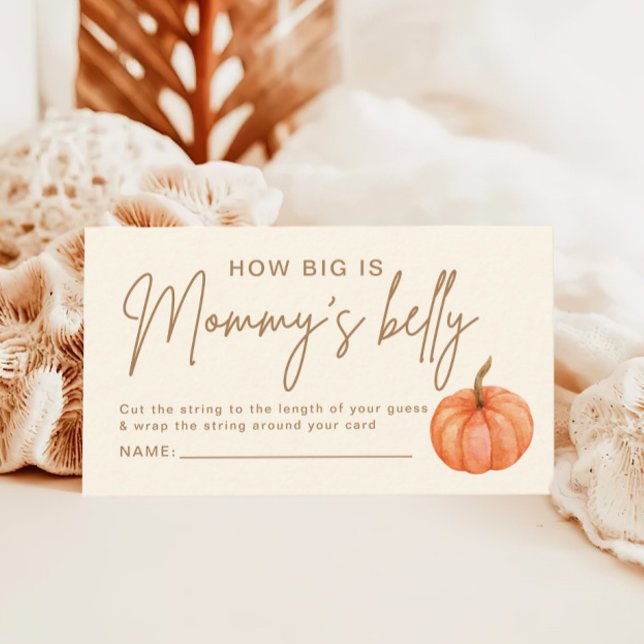 How Big Is Mummy's Belly Pumpkin Baby Shower Game Enclosure Card (Creator Uploaded)