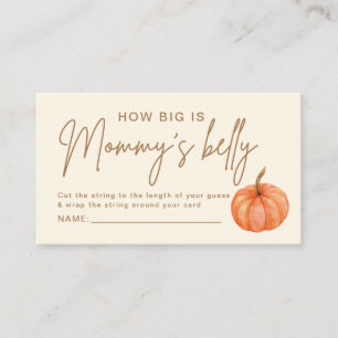 How Big Is Mummy's Belly Pumpkin Baby Shower Game Enclosure Card