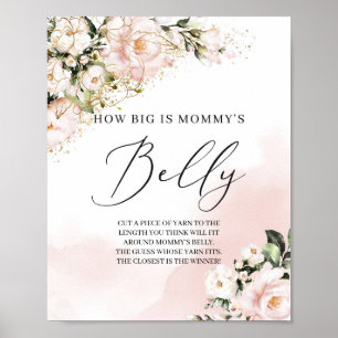 How big is mummy's belly sign game blush pink gold