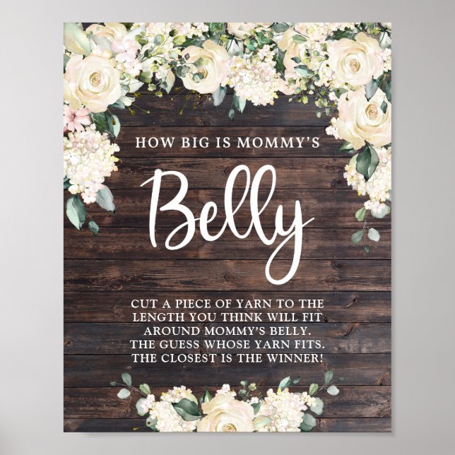 How big is mummy's belly sign game wood rustic (Front)