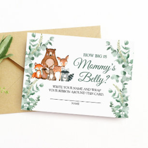 How Big Is Mummy's Belly Ticket - Woodland Animals Enclosure Card