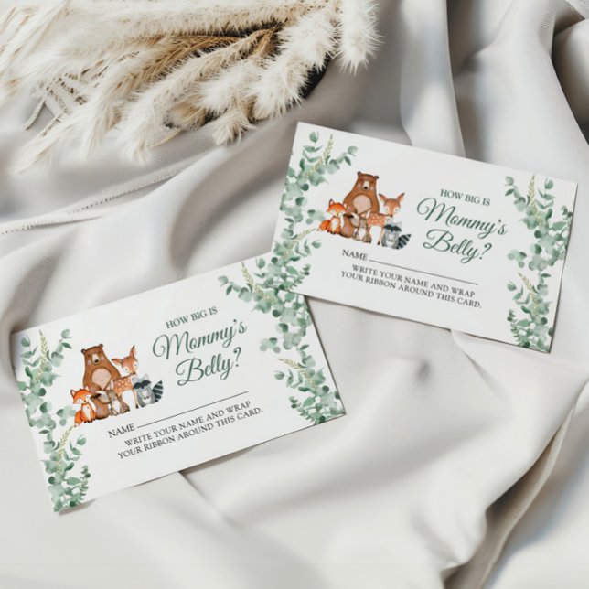 How Big Is Mummy's Belly Ticket - Woodland Animals Enclosure Card (Creator Uploaded)