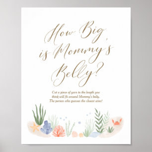 How Big is Mummy's Belly Under the Sea Baby Shower Poster