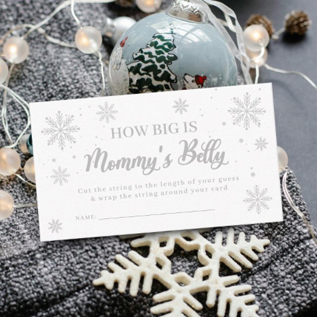 How Big Is Mummy's Belly Winter Baby Shower Game Enclosure Card (Creator Uploaded)