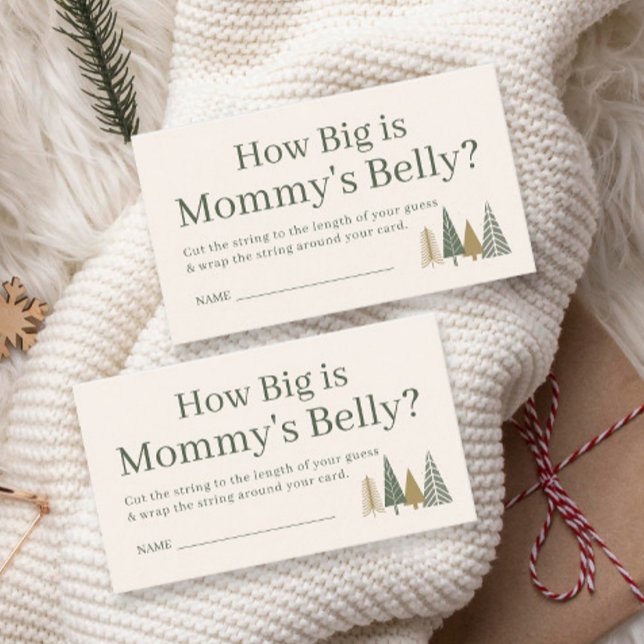 How Big Is Mummy's Belly Winter Baby Shower Game Enclosure Card (Creator Uploaded)