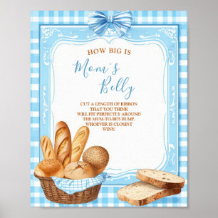 How Big Is Mum's Belly Baby Shower Game Bakery B Poster