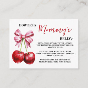 How Big Mum's Belly Cherry Baby Shower Game Card 