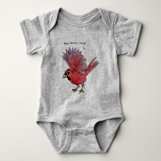 How Birds Wave Cardinal Baby Bodysuit (Front)