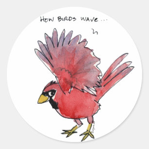 How Birds Wave Cardinal Classic Round Sticker