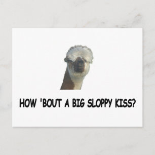 How 'bout a big sloppy kiss? postcard