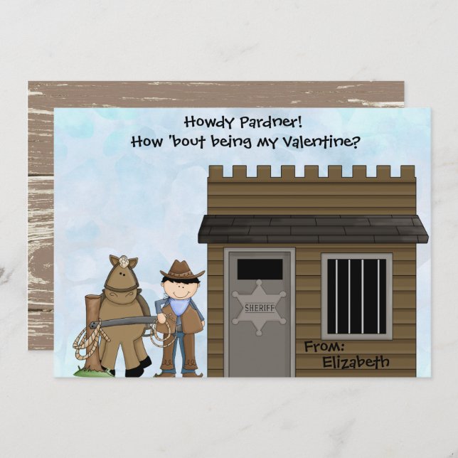 How Bout Being My Valentine Pardner? Classroom Holiday Card (Front/Back)