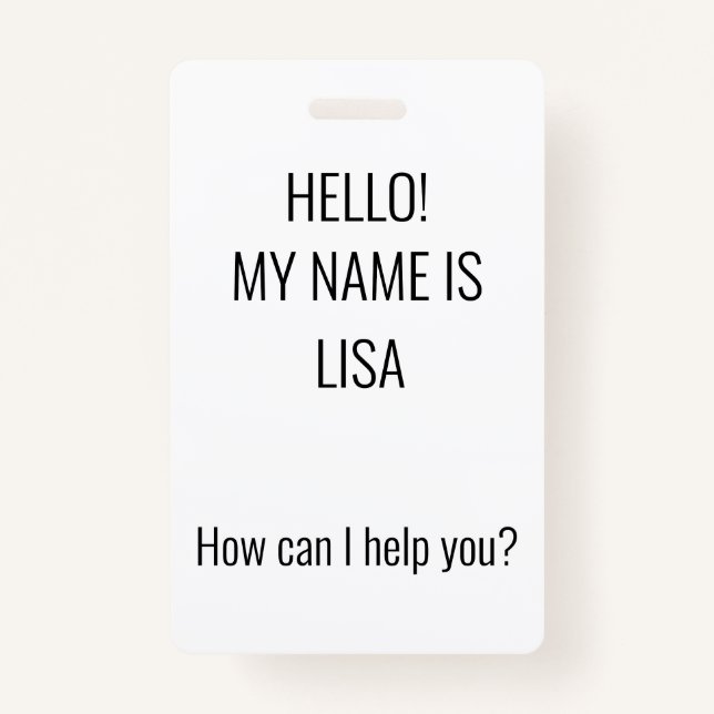 How can I help? Badge ID Badge (Front)