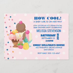 How Cool baby Shower Ice Cream Social Invitation