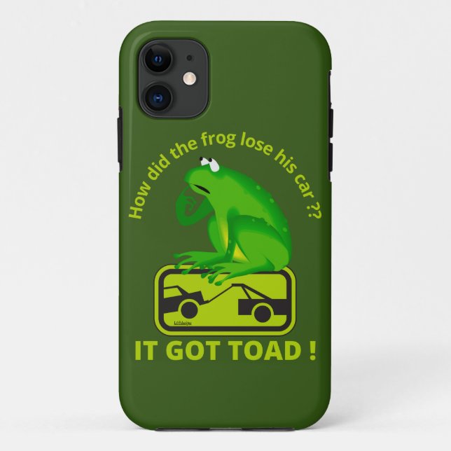 HOW DID THE FROG LOSE HIS CAR ? IT GOT TOAD !      Case-Mate iPhone CASE (Back)