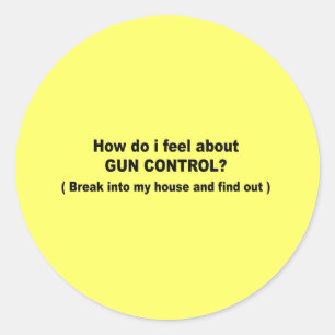 How do i feel about gun control classic round sticker
