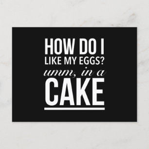 How do I like my eggs funny quotes white Postcard
