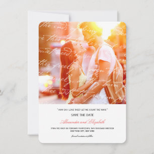 How Do I Love Thee Poetry Romantic Vintage Script Save The Date