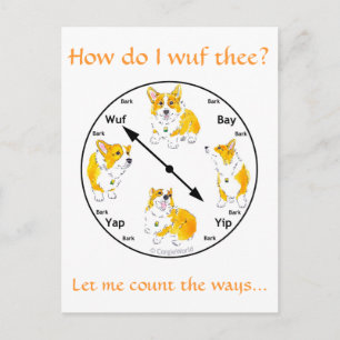 How Do I Wuf Thee? Corgi Postcard