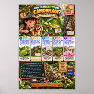 How Do Insects Use Camouflage Infographic Poster