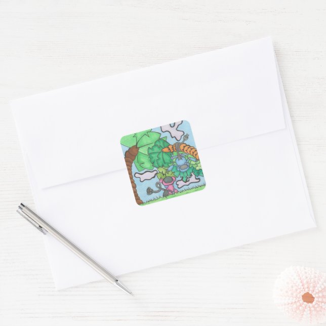 How do they monkey? square sticker (Envelope)