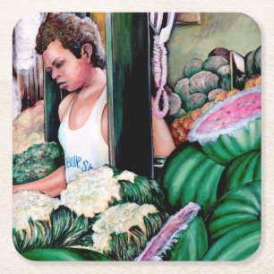 How do you like those melons? square paper coaster