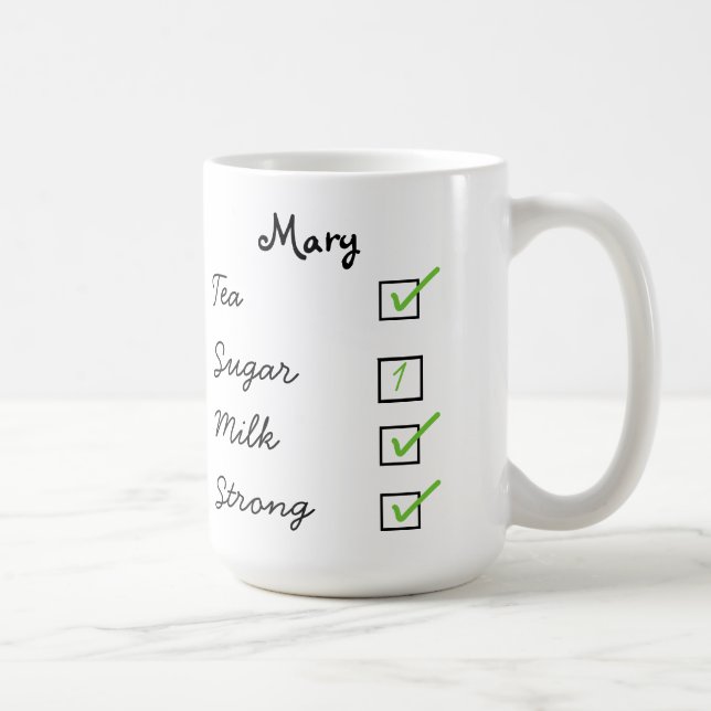 How do you like your tea personalised tick box mug (Right)