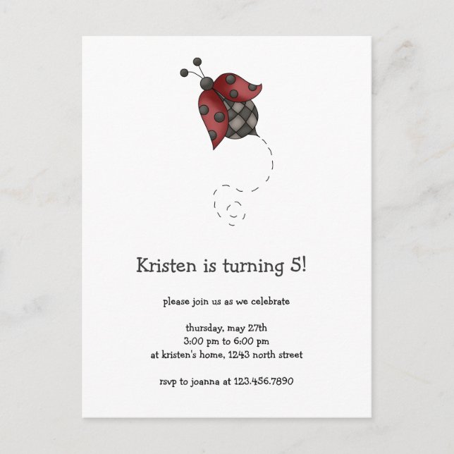 How Does Your Garden Grow · Ladybug Postcard (Front)