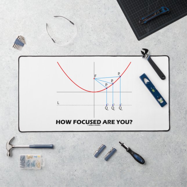 How Focused Are You? Parabola Graph Geek Humour Desk Mat (Workstation)