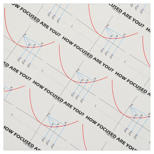 How Focused Are You? Parabola Graph Math Humor Fabric (Swatch)