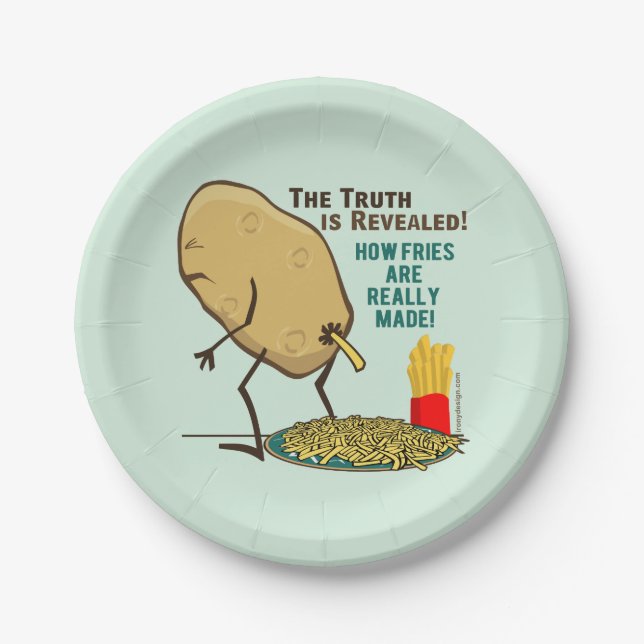 How Fries Are Really Made Paper Plate (Front)