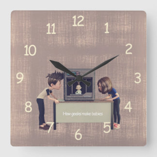 How Geeks Make Babies Square Wall Clock