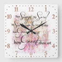 How great thou art square wall clock