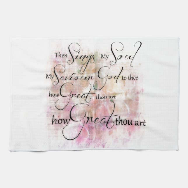 How great thou art tea towel (Horizontal)