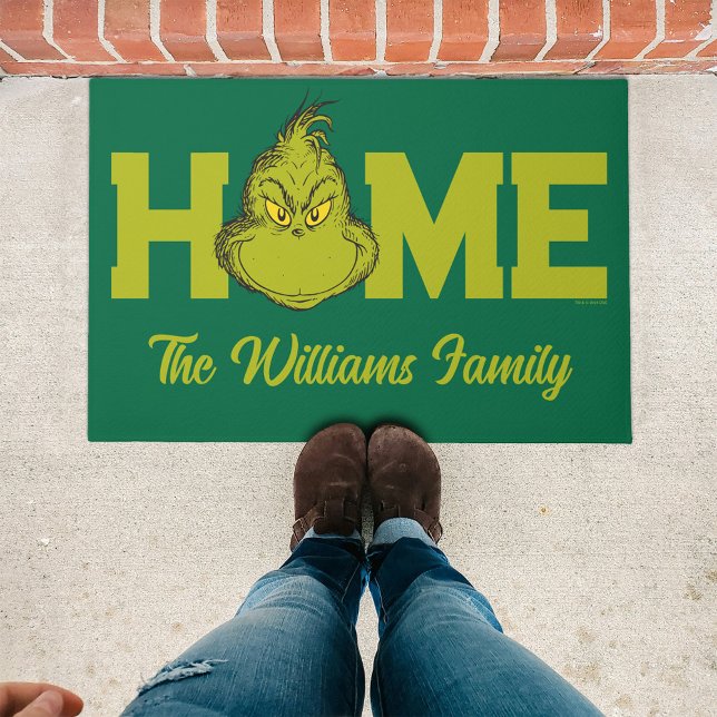 How Grinch Stole Christmas Classic Grinch Doormat (Doormat outside)