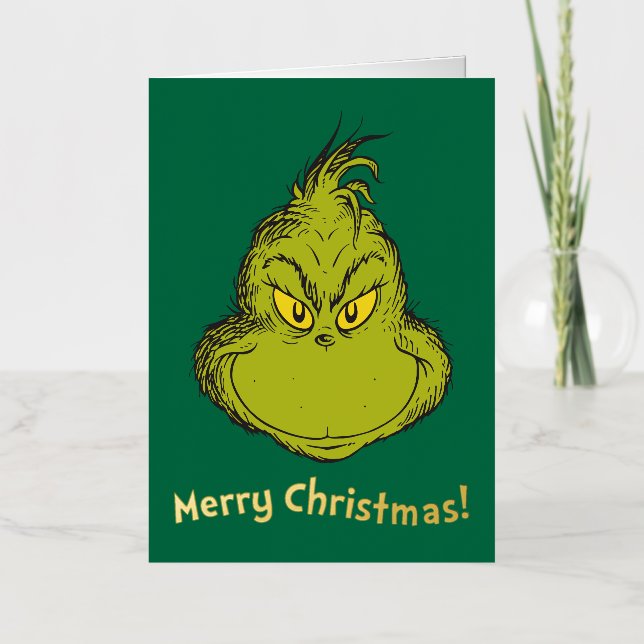 How Grinch Stole Christmas Classic Grinch Foil Greeting Card (Front)