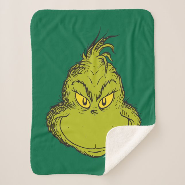 How Grinch Stole Christmas Classic Grinch Sherpa Blanket (Front)