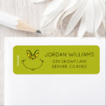 How Grinch Stole Christmas Face Return Address Label<br><div class="desc">Add some Grinchy charm to your mail with this "How the Grinch Stole Christmas" face address label, featuring the Grinch’s mischievous grin. Perfect for holiday cards, gifts, or any Christmas correspondence, this label brings a playful touch to your envelopes. Whether you’re sending out festive greetings or just want to add...</div>