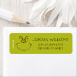 How Grinch Stole Christmas Face Return Address Label<br><div class="desc">Add some Grinchy charm to your mail with this "How the Grinch Stole Christmas" face address label, featuring the Grinch’s mischievous grin. Perfect for holiday cards, gifts, or any Christmas correspondence, this label brings a playful touch to your envelopes. Whether you’re sending out festive greetings or just want to add...</div>