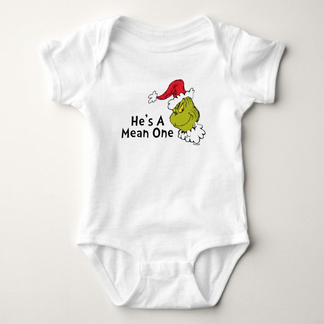 How Grinch Stole Christmas | He's A Mean One Baby Bodysuit (Front)
