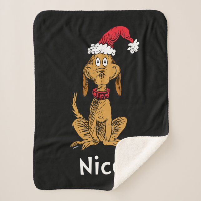 How Grinch Stole Christmas | Max is Nice Sherpa Blanket (Front)