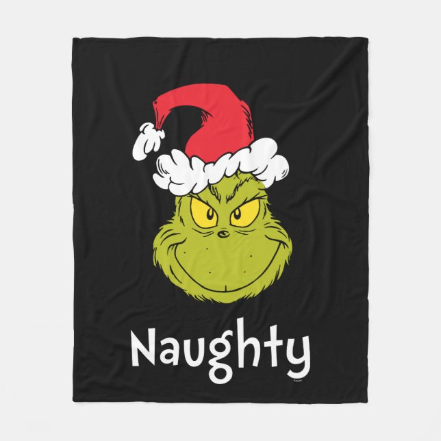 How Grinch Stole Christmas | Naughty Grinch Fleece Blanket (Front)