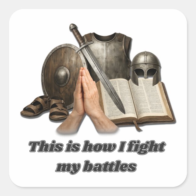 How I Fight My Battles Square Sticker (Front)