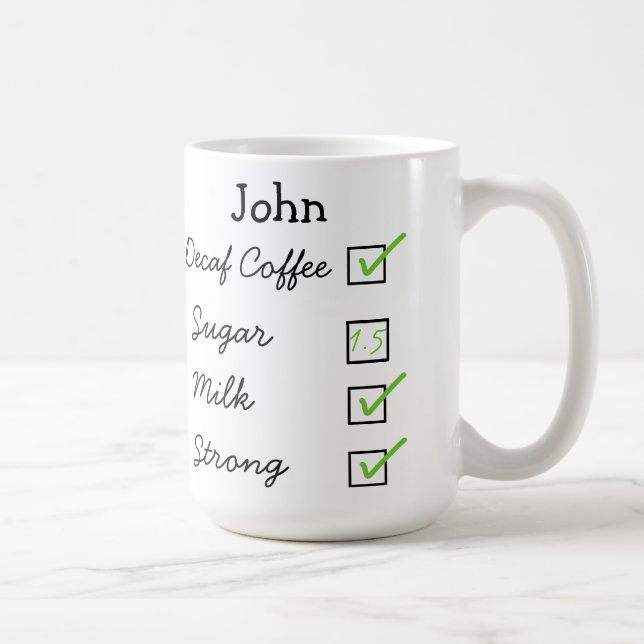 How I like my decaf coffee personalised mug (Right)