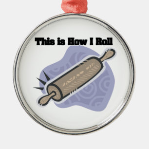 How I Roll (Baker's Rolling Pin) Metal Tree Decoration
